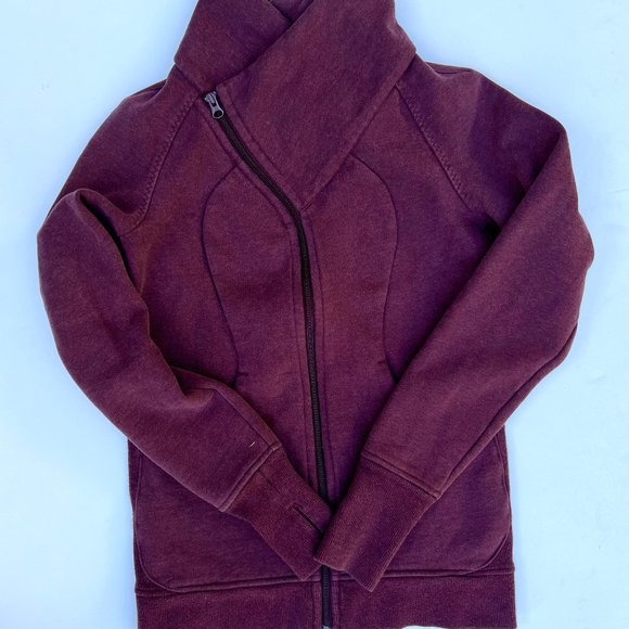 Lululemon High Collar Cozy Cuddle Up Jacket Heathered Bordeaux Drama 6 - Picture 2 of 8